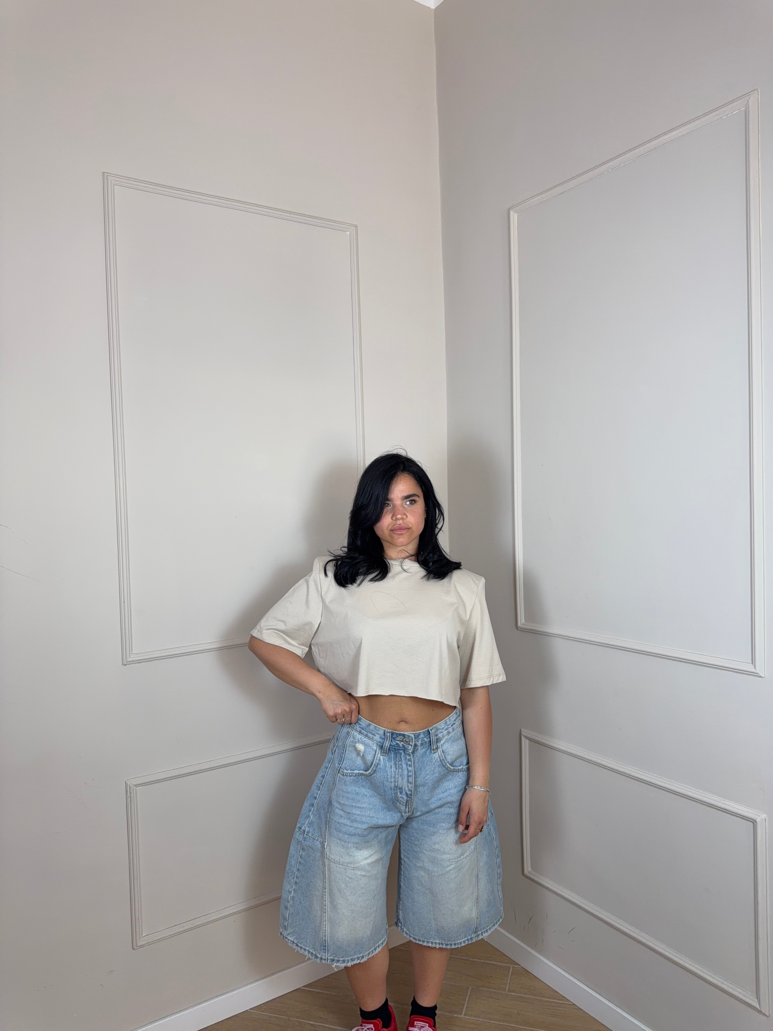 T shirt crop Just West