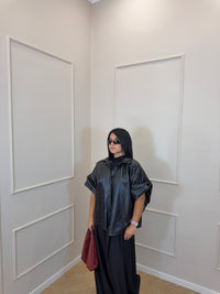 Giacca ecopelle oversize