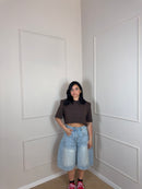T shirt crop Just West