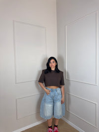 T shirt crop Just West