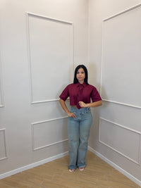 Camicia crop con cravatta