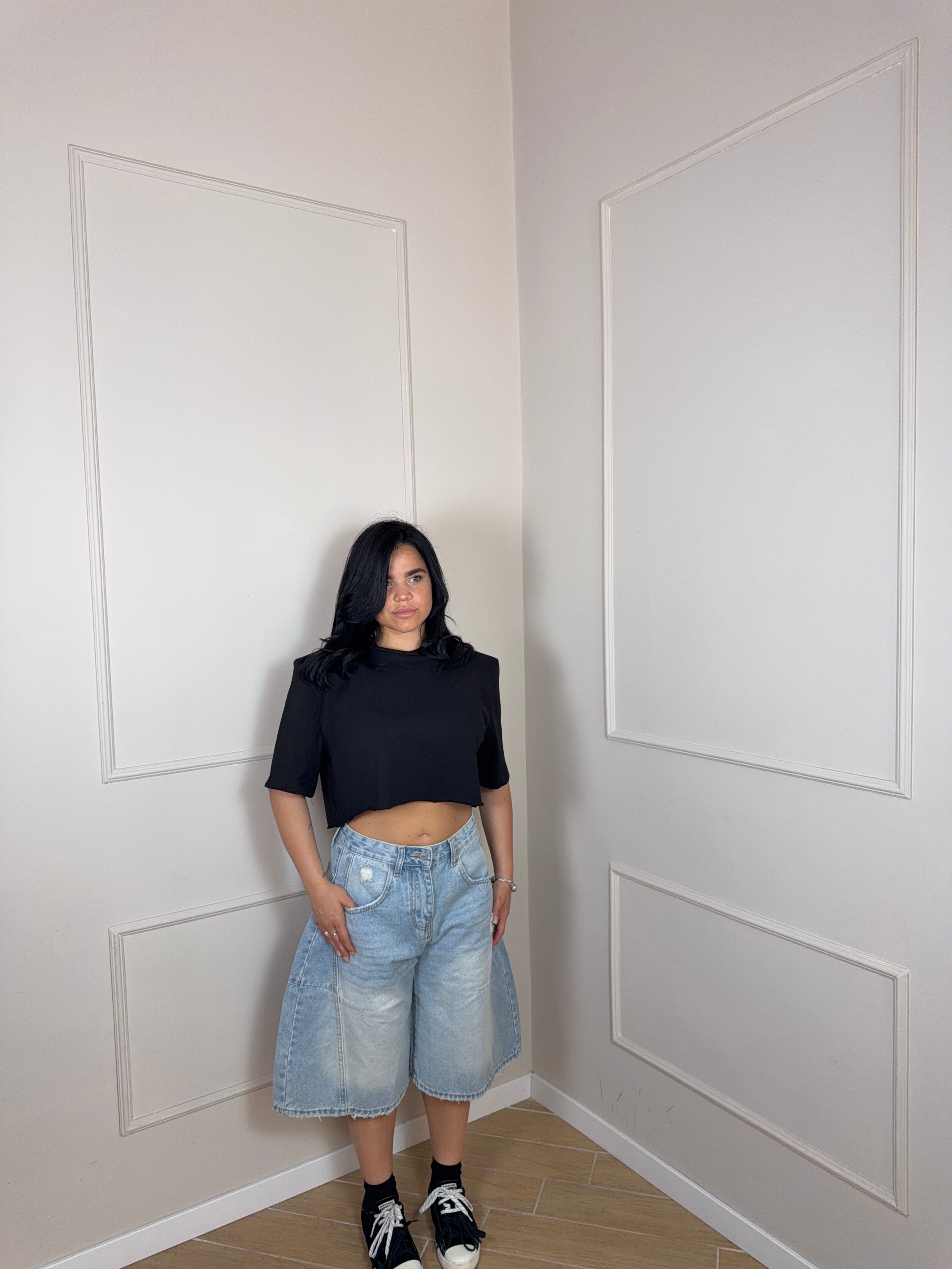 T shirt crop Just West