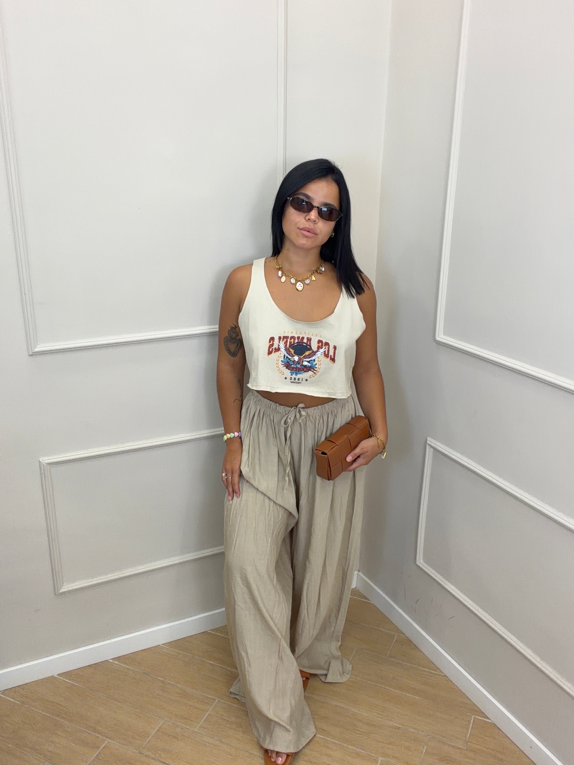 Pantalone simil lino