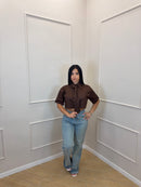 Camicia crop con cravatta