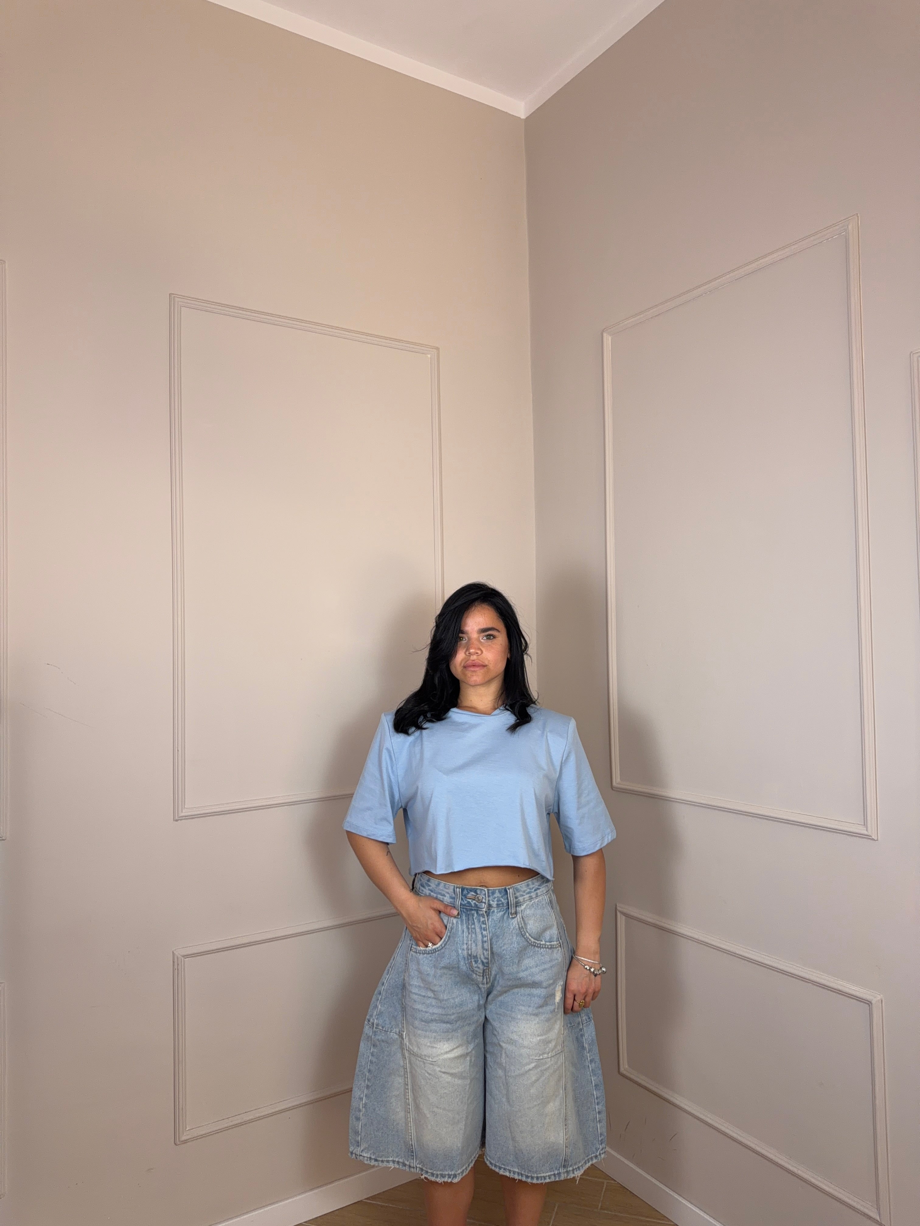 T shirt crop Just West