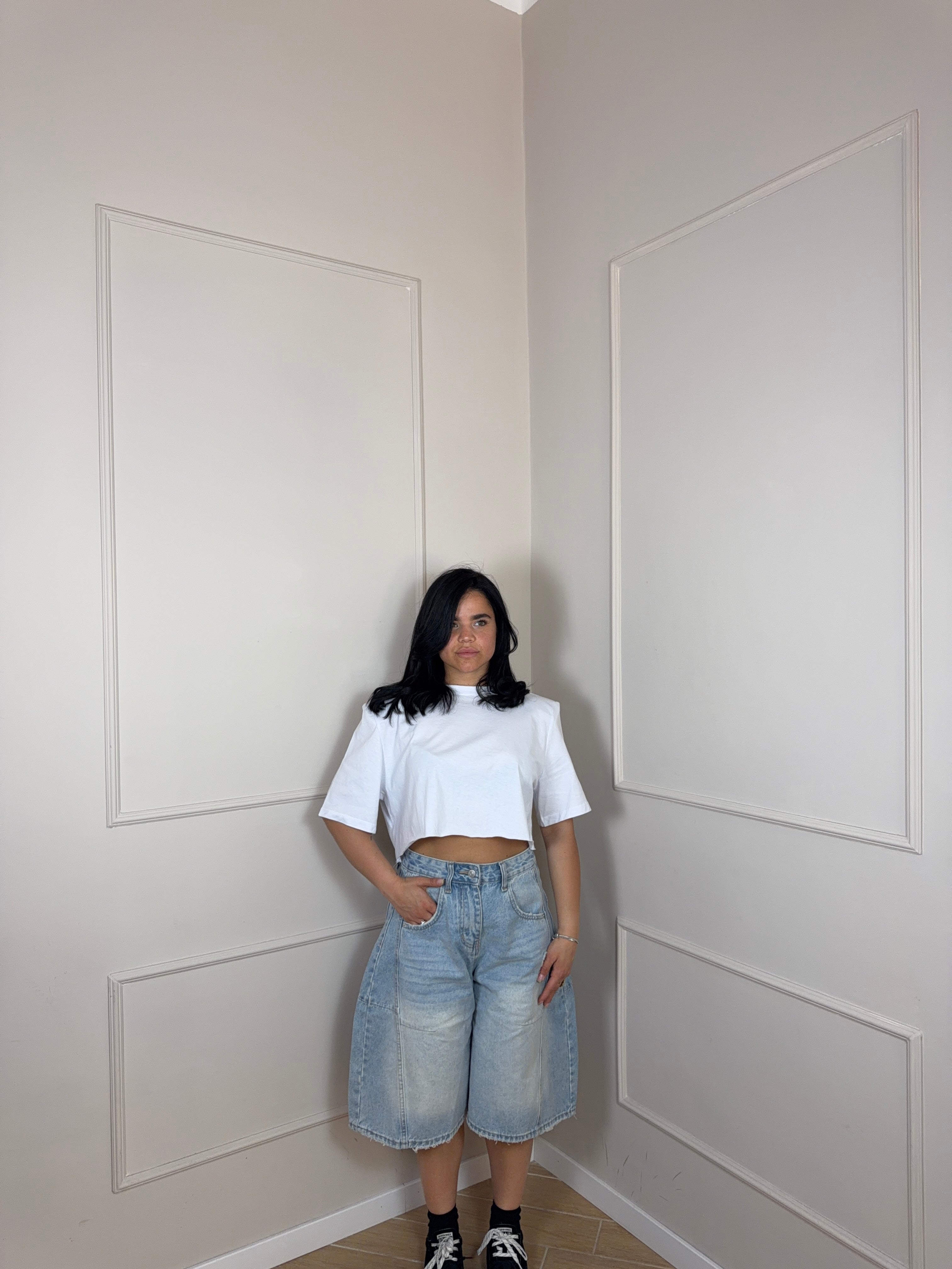 T shirt crop Just West